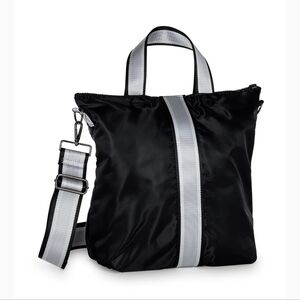 HAUTE SHORE, New, Logan Nylon Puffer Uptown Tote Black Crossbody Shoulder Bag